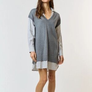 Gray Striped Mini Dress